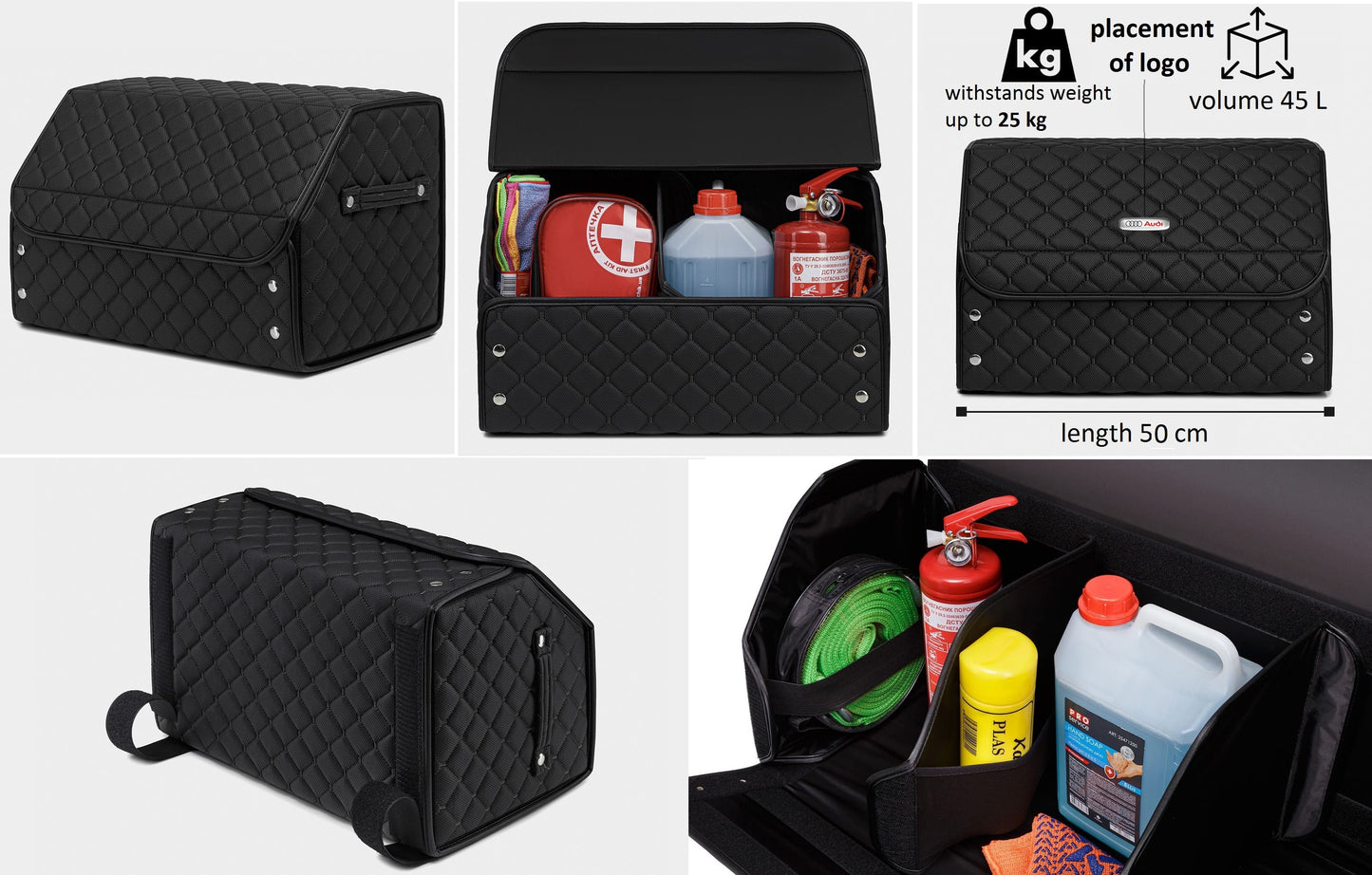 Premium Car Trunk Organizer with Magnetic Fixation System