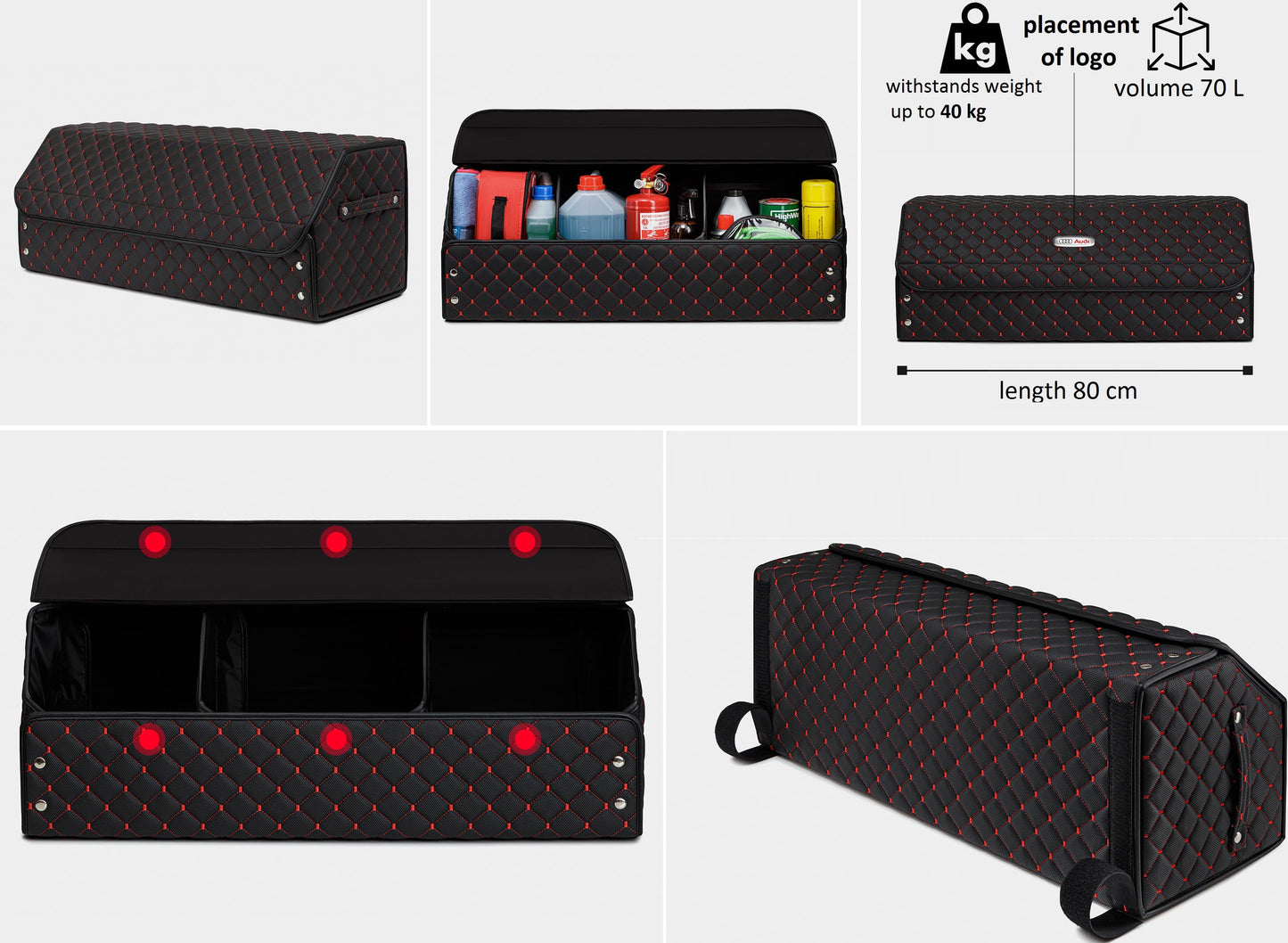 Premium Car Trunk Organizer with Magnetic Fixation System