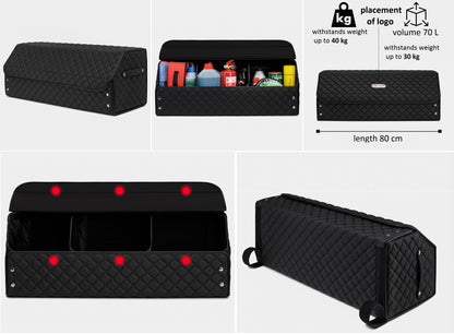 Premium Car Trunk Organizer with Magnetic Fixation System